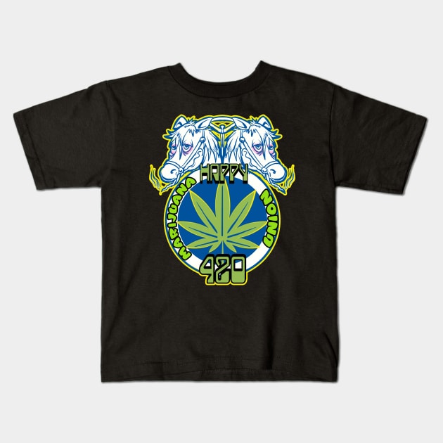 Marijuana Union 420 Kids T-Shirt by Biomek